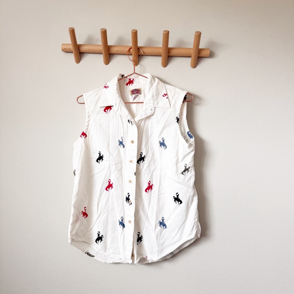 Barn Fly Vintage Rodeo Print Sleeveless Shirt